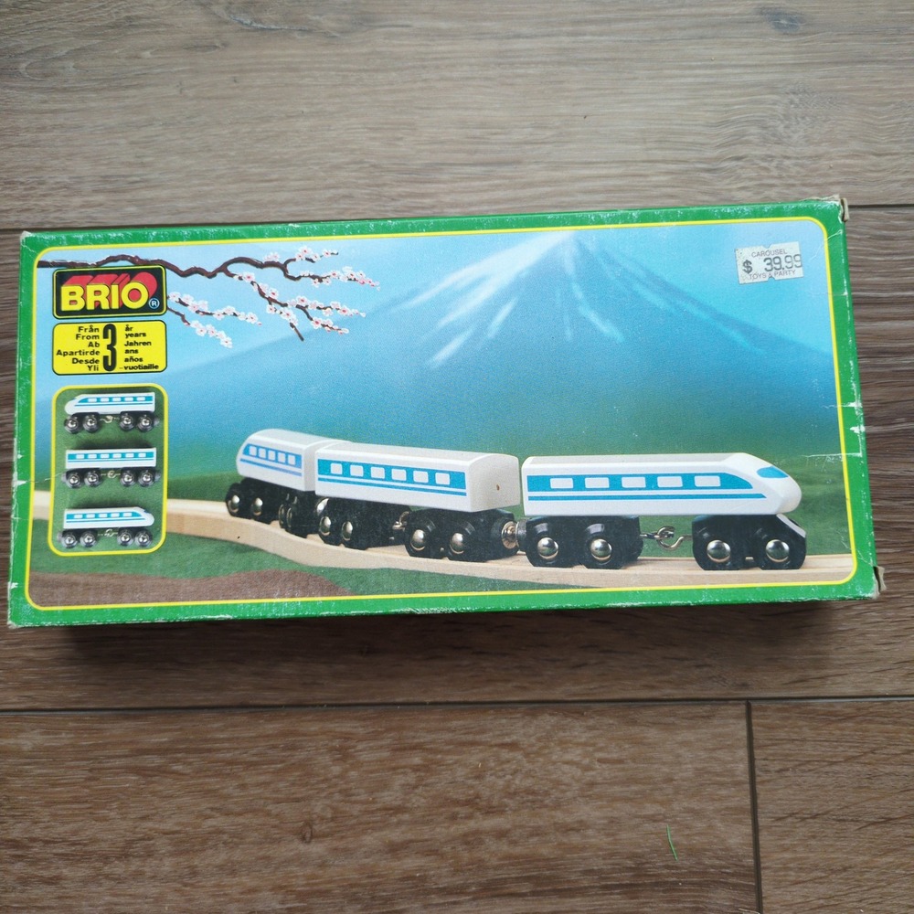 Vtg 90's NEW Brio Shinkansen Nozomi Bullet Train White Blue 33420 Box NIB